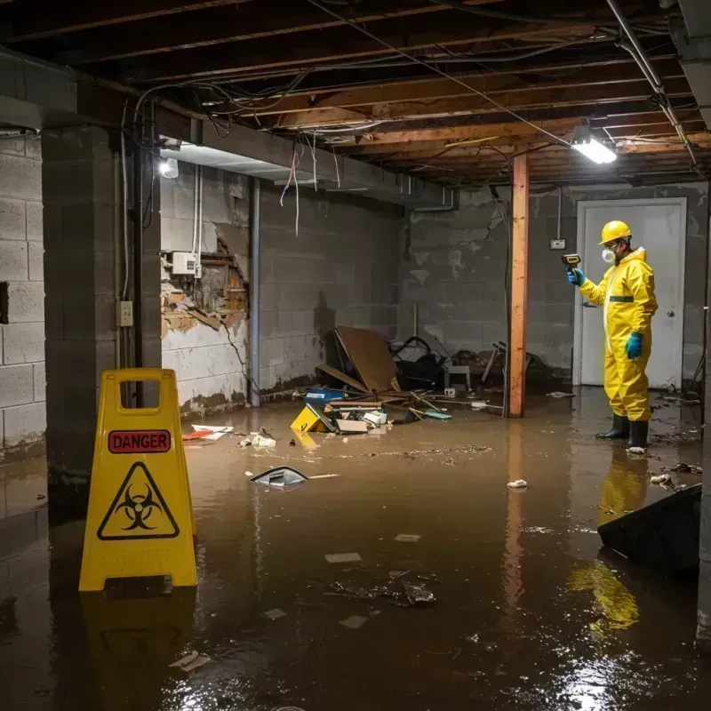 Flooded Basement Electrical Hazard in Ithaca, MI Property